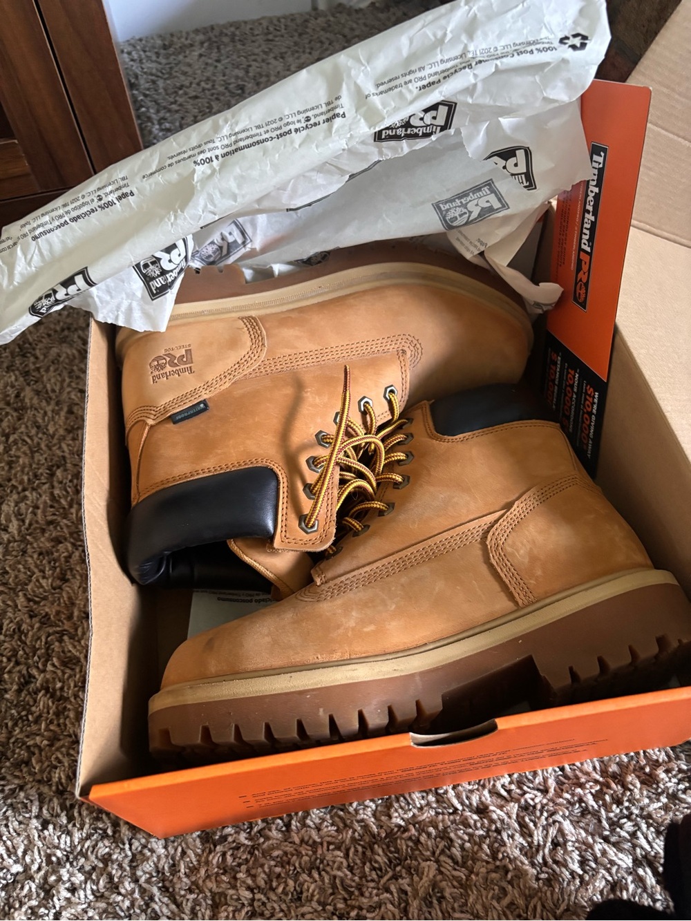 Timberland PRO Direct Attach 6” Waterproof Steel Toe Boots Size 7M